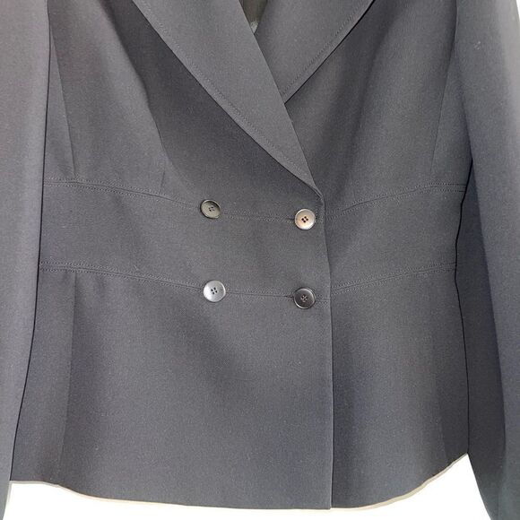 Ann Taylor LOFT Double Breasted Suit Jacket/Blazer || SZ 8 || Black - Picture 4 of 10